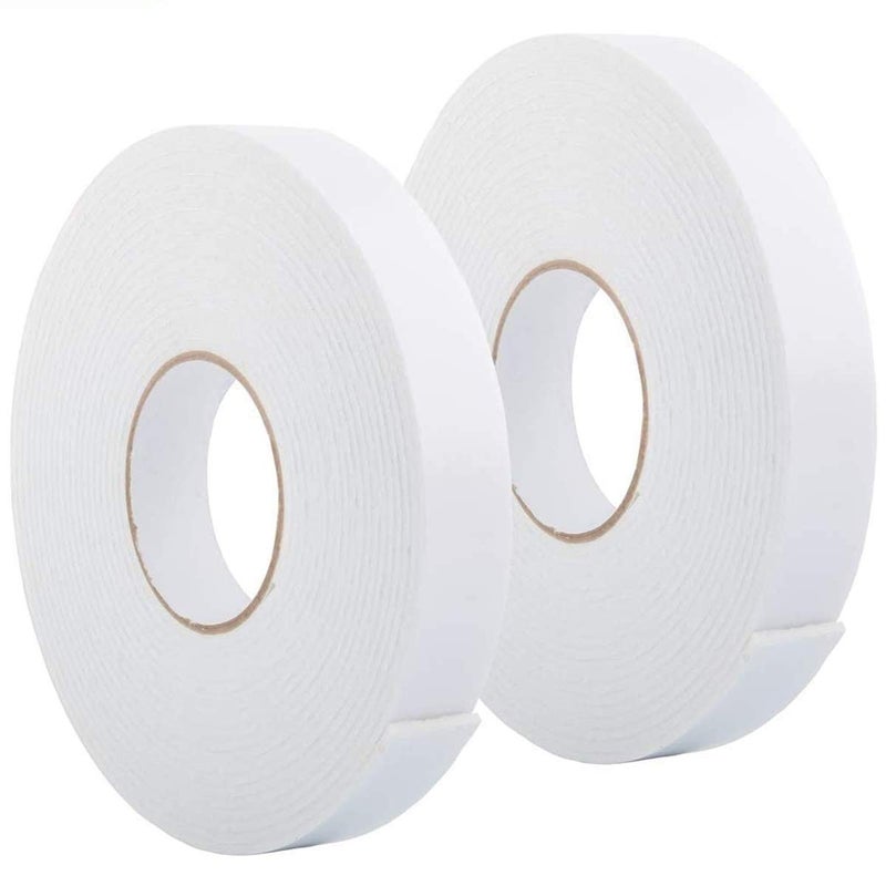 ToLanbbt Double Sided Foam Tape 1.18In x 33FT 2 Pack, Mounting Tape Heavy Duty, Strong Adhesive Weatherproof Seal Strips for DIY Craft Picture Poster, Car & Gap Filling Mountings, Home Office Decor (White) - Image 1